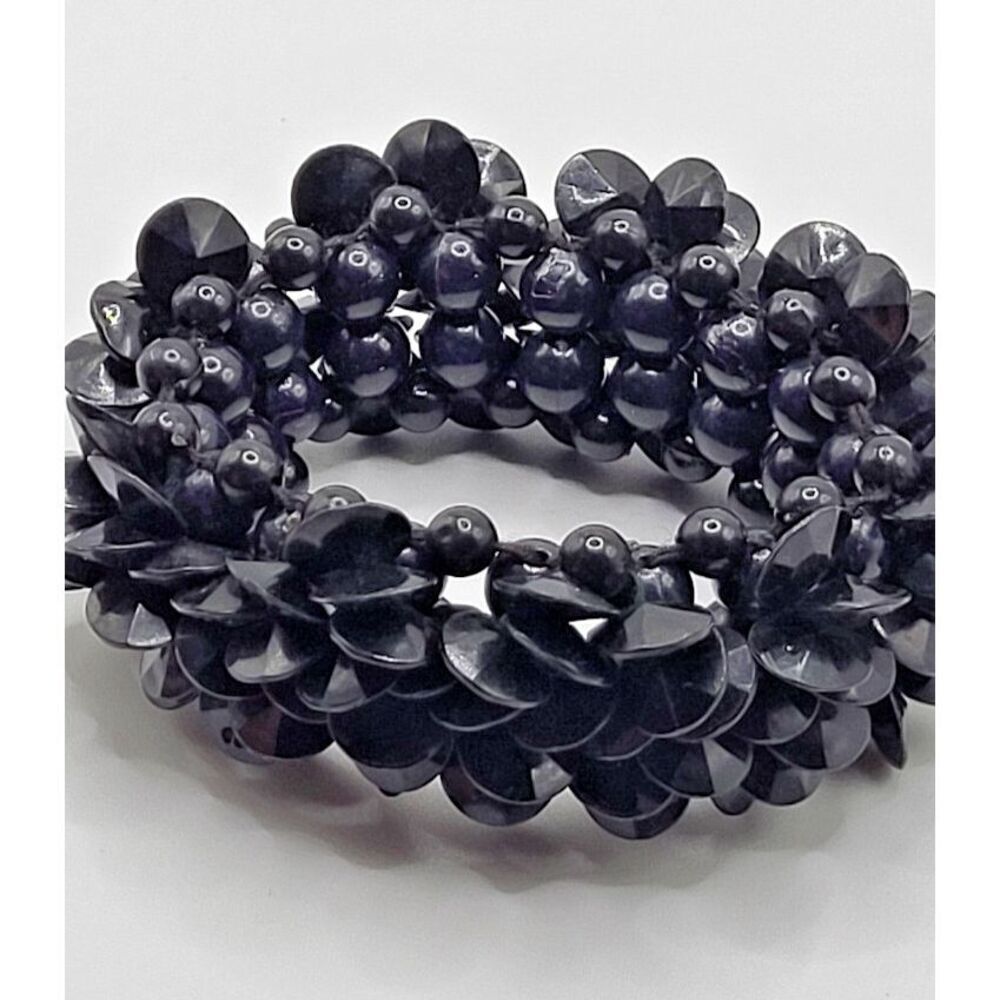 Bohemian Chunky Black Bracelet 6in
